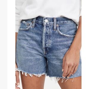 NWOT Agolde Parker Long Loose Vintage Shorts 24 Skywave